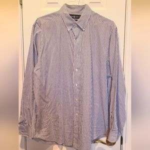 Ralph Lauren classic mens oxford button down 16.5 blue pin striped